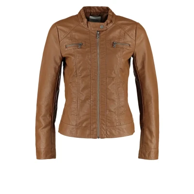 Abbildung von ONLY Onlbandit Biker NOOS OTW Kunstlederjacke, Damen, Größe: 36, Cognac