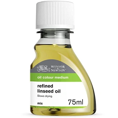 Abbildung von Winsor &amp; Newton 2621748 Gereinigtes Leinöl für Ölfarben, alterungsbeständig, steigert den Glanz und die Transparenz von verlangsamt Trocknungsprozess 75ml Flasche