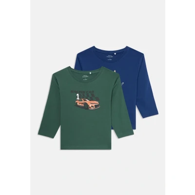 Abbildung von Name it Nmmvagno Loose 2 PACK Langarmshirt für Kinder, Größe: 92, Dark green/dark blue