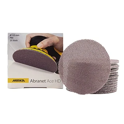 Abbildung von Mirka Abranet Ace HD Netz Schleifscheiben Ø 125mm Klett / Korn P80 25 Stk AH23202580 Für Exzenter und Schleifmaschinen zum Schleifen von harten Oberflächen, Holz, Spachtel, Lack, Metall