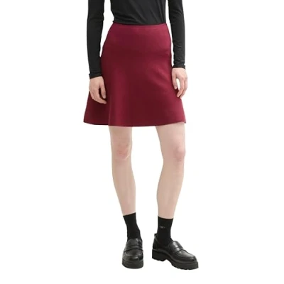 Abbildung von TOM Tailor Denim Minirock, Damen, Größe: Medium, Deep wine red