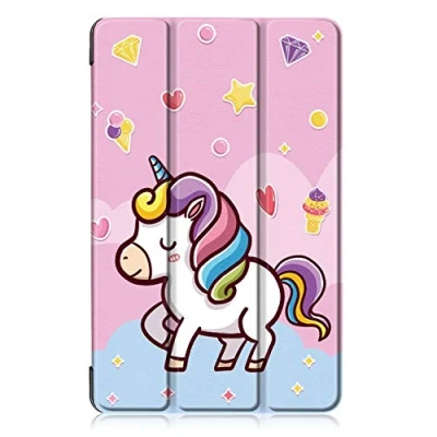 Abbildung von Xuanbeier Ultra Dünn Hülle Kompatibel mit Samsung Galaxy Tab A 10.1 2019 SM T510/T515 Schutzhülle Ständer Funktion,Einhorn