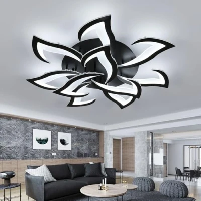 Abbildung von Comely Deckenlampe Modern, LED Deckenleuchte 84W 6500K, Deckenbeleuchtung Schwarz mit 10 Schwalbenschwanz Design, Eisen und Acryl, Perfekt für Schlafzimmer, Wohnzimmer, Küche