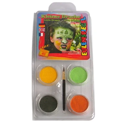 Abbildung von Eulenspiegel 204900 Motiv Set Kleiner Drache, 4 Farben, 1 Pinsel, Anleitung, für ca. 40 Masken, Karneval, Motto Party