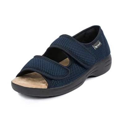 Abbildung von Aerosoft Reha Sandale Stretch 06 Damen Klettverschluss Weite G H rutschhemmend (blau, numeric_40)