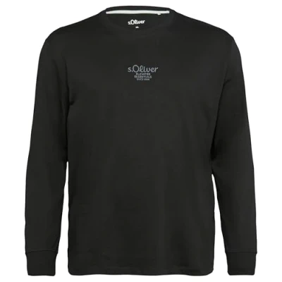 Abbildung von s.Oliver Big Size Herren 2162192 Langarm Shirt mit Logo Stickerei, 99D1, 56