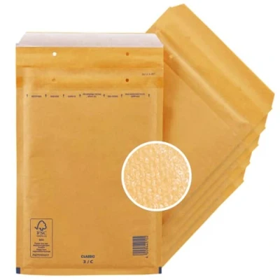 Abbildung von 20 Luftpolster Versandtaschen haftklebend 3/C geeignet für DIN A5 Recycling 150 x 215 mm reißfest