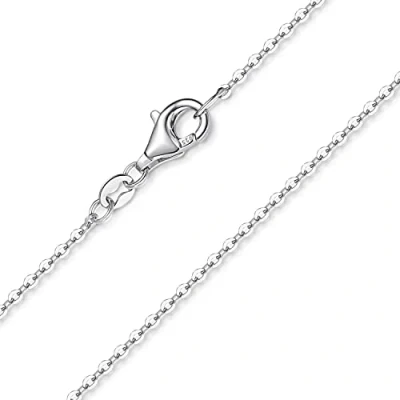 Abbildung von MATERIA Damen Kette aus 925 Silber rhodiniert 50cm Ankerkette Halskette für Frauen Mädchen 1,2mm fein #K97 50