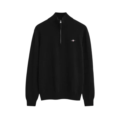 Abbildung von GANT Superfine Halfzip Strickpullover, Herren, Größe: Medium, Black