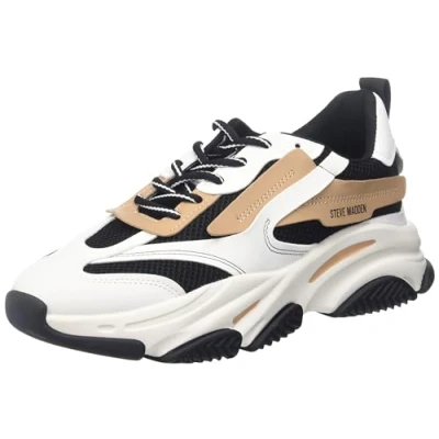 Abbildung von Steve Madden Damen Possession Sneaker, Schwarz/Braun, 40 EU