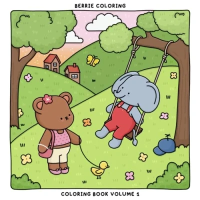 Abbildung von Berrie Coloring Volume 1: Cute and Cozy Book for Kids &amp; Adults Featuring Easy to Color Animal Illustrations Adorable Scenes (Cute Books)