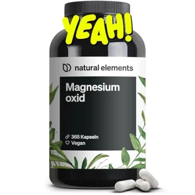 Abbildung von Magnesium 365 Kapseln (Jahresvorrat) 667mg, davon 400mg elementares pro Kapsel Laborgeprüft, hochdosiert, vegan
