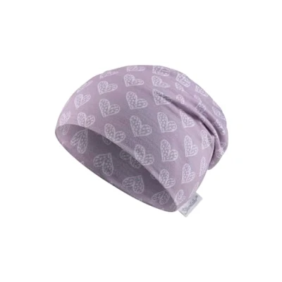 Abbildung von Sterntaler Beanie Herzen Sommer Jersey Babymütze aus Flammgarnjersey für Mädchen mit UV Schutz 50+ Leichte Mütze aufgedruckten schützt den Kopf an heißen Tagen vor der Sonne flieder, 49