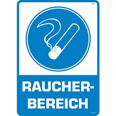 Abbildung von Nation Aufkleber Raucherbereich Sicherheitshinweis Verbotsschild Infoschild Zigaretten Nicht gestattet Warnzeichen Selbstklebende Karte Sticker 230 x 170 mm R032