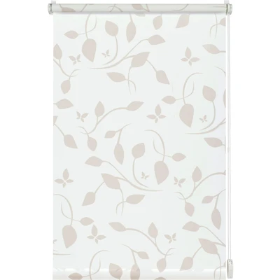 Abbildung von GARDINIA EASYFIX Dekor Scandinavian Rollo ohne Bohren, Zum Kleben oder Klemmen, Blickdicht, Lichtdurchlässig, Weiß/Natur, 40 x 180 cm