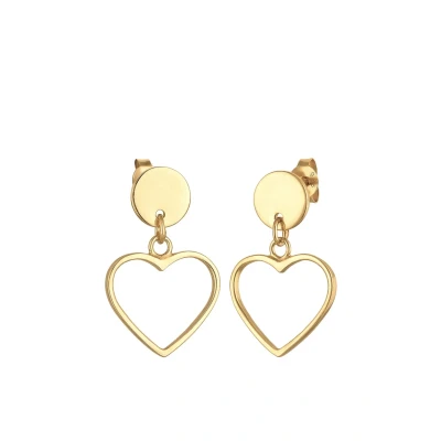 Abbildung von Elli Heart CUT OUT Ohrringe goldcoloured, Damen, Größe: One Size, Gold coloured
