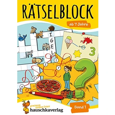 Abbildung von Rätselblock ab 7 Jahre Band 1: Bunter Rätselspaß für Kinder Kreuzworträtsel, Labyrinth, Konzentrationstraining und logisches Denken fördern (Rätselbücher, 632)