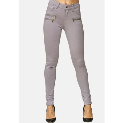 Abbildung von Elara Damen Stretch Hose Skinny Fit Jegging Chunkyrayan H86 26 Lt.Grey 46 (3XL)