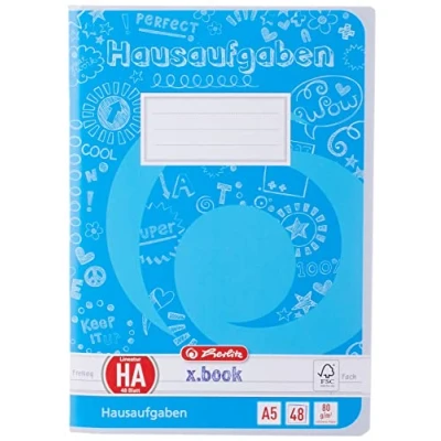 Abbildung von Herlitz Aufgabenheft A5, holzfreies Papier, 80 g/m², 48 Blatt, weiß