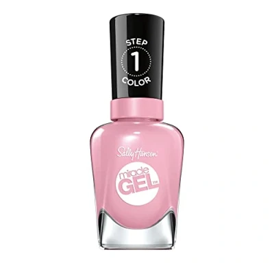 Abbildung von Sally Hansen Miracle Gel Nagellack ohne künstliches UV Licht Pinky Promise, rosa, mit intensiv glänzendem Finish, Nr. 160, (1 x 14,7 ml)