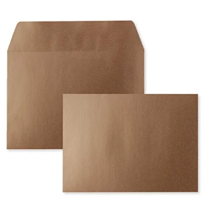 Abbildung von 50x Bronze Metallic Brief Umschläge DIN C6 Format 11,4 x 16,2 cm Haftklebung Kuverts ohne Fenster Weihnachten, Grußkarten &amp; Einladungen