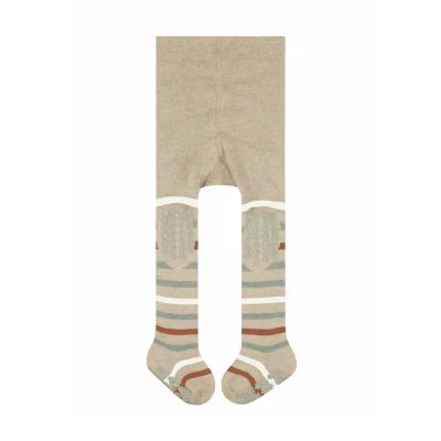 Abbildung von Falke BABY Multi Stripe FULL Plush Strumpfhose für Kinder, Größe: 62/68, Sand mel