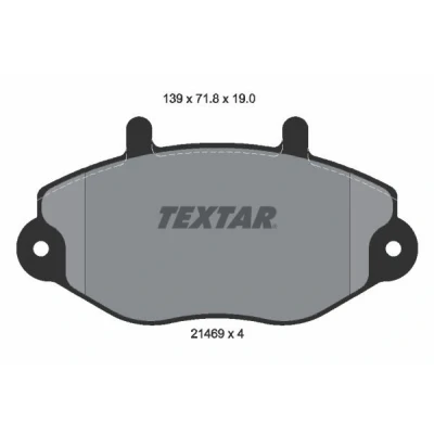 Abbildung von TEXTAR 2146901 Bremsbelagsatz nicht für Verschleißwarnanzeiger vorbereitet FORD: Transit Mk4 Platform/Chassis