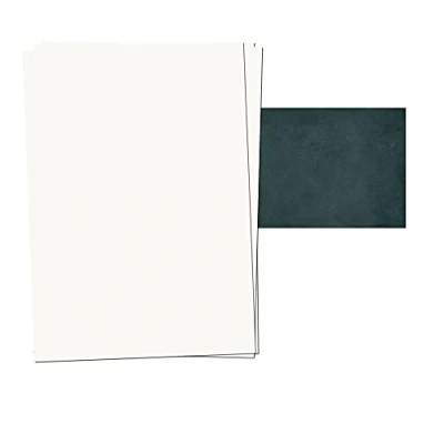 Abbildung von 25er Set PRESENTOU Briefpapier beidseitig bedruckt 150 Gramm Papier Motivpapier Urkundenpapier Urkunde Speisekarte Liebesbrief (Altweiß &amp; Petrol, 25 + Bögen Umschläge)