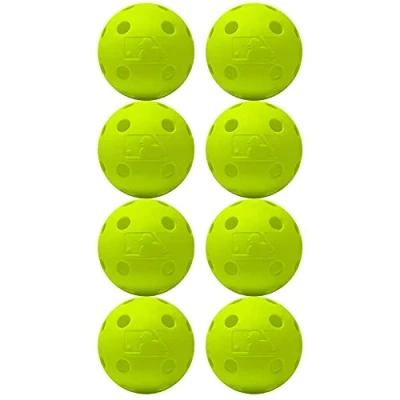 Abbildung von Franklin Sports Indestruct A Ball Kunststoff Basebälle für Schlagübungen, Trainingsbälle, offizielle MLB Größe, Gelb, 8 Stück