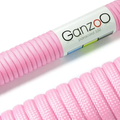 Abbildung von Ganzoo Paracord 550 Seil Pink Rosa 4mm Schnur Typ 3, Nylon &amp; Polyester, ideal für Basteln von Hundeleine Halsband Armband/Camping Survival und Outdoor 3 Meter Allzweckseil 7 Innenstränge
