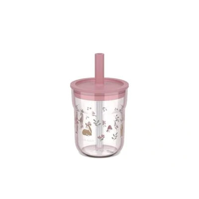 Abbildung von Mepal Kinder Trinkglas mit Strohhalm Mio Little Dutch Flexibler Deckel insektensicherem Geeignet für alle Arten von Flüssigkeiten Verschüttet nicht 250 ml Fairy Garden