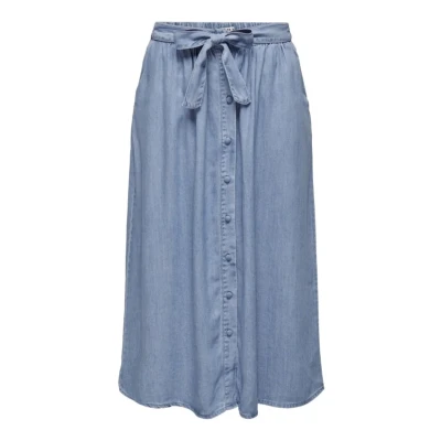 Abbildung von ONLY HIGH Waist MIDI Alinienrock, Damen, Größe: XS, Light blue denim
