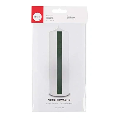 Abbildung von Rayher HOBBY 3103713 Verzierwachs, dunkelgrün, 2 Verzierwachsplatten 20 x 10 cm, Wachsfolie zum Kerzen verzieren, Kerzenwachs,