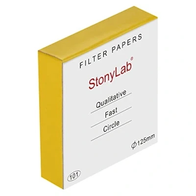 Abbildung von stonylab Qualitatives Filterpapier, 125 mm Durchmesser Schnelle Geschwindigkeit Zellulose Filterpapier Kreise, 25 Mikrometer Partikelrückhaltung, 100 Packungen