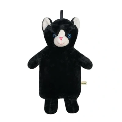 Abbildung von Premium Kinder Wärmflasche 1 Liter mit schönem weichem Bezug (Katze schwarz)