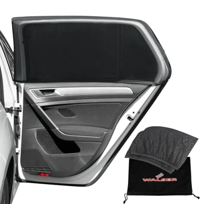 Abbildung von Walser Sonnenschutz Auto, 2 Stück Auto Baby, hinten, Kinder, Sonnenblende Set Universalgröße max. 100x53 cm schwarz