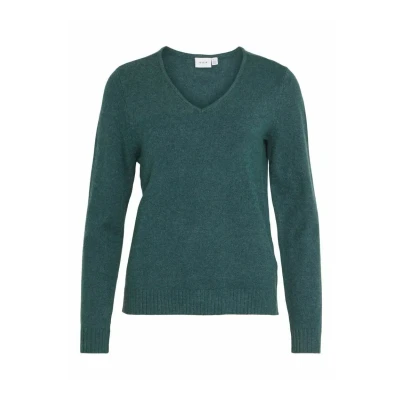 Abbildung von VILA Viril Vneck NOOS Strickpullover, Damen, Größe: XL, Ponderosa pine