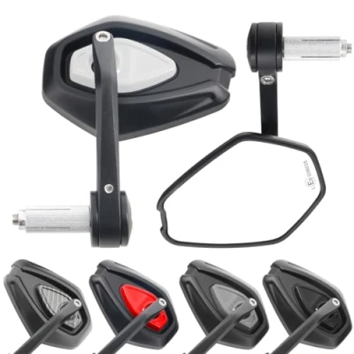 Abbildung von Area1 Universal Motorrad Spiegel für Lenker, 2 Stück Lenkerendenspiegel E geprüft, 360drehbarer Lenkerspiegel Motorrad, 7/8&quot; 22mm Seitenspiegel (Weiß)