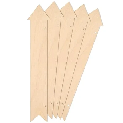 Abbildung von Creative Deco 5 x Große Holzzeiger Wegweiser Pfeil Anhängers 30 6 4,5 cm Blanko Holzschild zum Aufhängen Holzbrett Ausschnite für Dekorieren Geschenk &amp; Decoupage Holz Türschild Schild