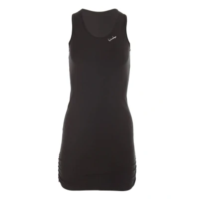 Abbildung von Winshape Damen Fitness Freizeit Longtop WTR15 mit seitlicher Raffung, Slim Style, schwarz, M