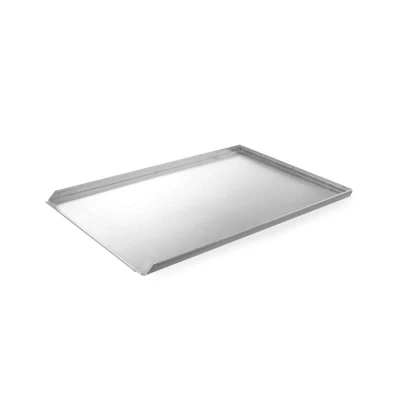 Abbildung von HENDI Backblech 60 x 40 2 cm aus Aluminium mit 3 Aufkantungen, Gastro Bäckerei Blech silber