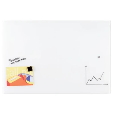 Abbildung von FRANKEN Whiteboard aus Glas, magnetisch und beschreibbar, Design Schreibtafel ohne Rahmen, Magnettafel zur Wandmontage, inkl. Magnete, Weiß, 180 x 120 cm, GTL12018009
