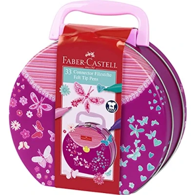 Abbildung von FABER CASTELL 155537 Filzstifte Connector, Handtasche mit 33 Stiften