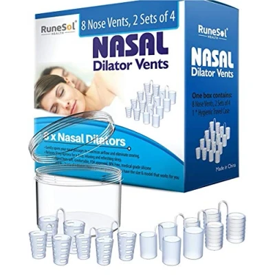 Abbildung von Runesol Anti Schnarchmittel Schnarchstopper 8pk, Verschiedene Größen von Schnarch Nasendilatatoren