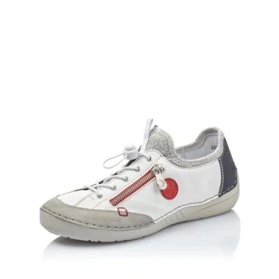 Abbildung von Rieker Damen Low Top Sneaker 52563, Frauen Halbschuhe,Freizeitschuhe,Laufschuhe,straßenschuhe,Strassenschuhe,Weiss Kombi (40),42 EU / 8 UK