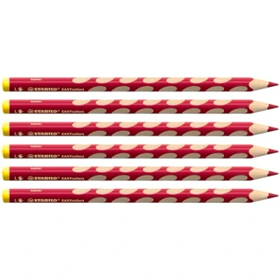 Abbildung von Ergonomischer Buntstift für Linkshänder STABILO EASYcolors 6er Pack kirschrot