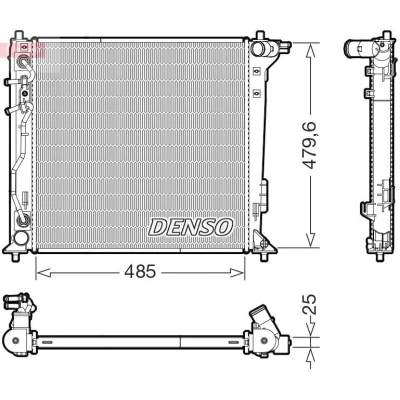 Abbildung von DENSO DRM41030 Kühler, Motorkühlung 485mm 480mm 25mm