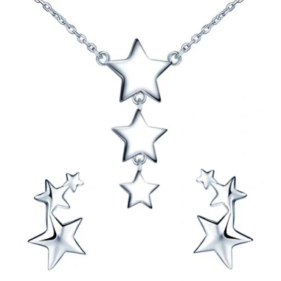 Abbildung von Yumilok Damen Schmuckset Stern Sternchen Halskette mit Anhänger &amp; Ohrstecker Ohrringe aus 925 Sterling Silber für Frau Mädchen