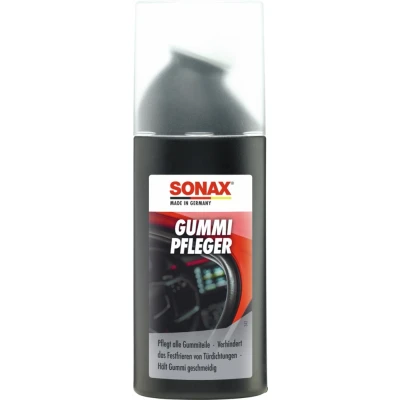 Abbildung von SONAX GummiPfleger mit Schwammapplikator (100 ml) reinigt, pflegt &amp; hält alle Gummiteile elastisch, verhindert festfrieren festkleben von Gummidichtungen Art Nr. 03401000