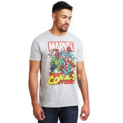 Abbildung von Marvel Herren Call Out T Shirt, Grau (Sport Grey SPO), S